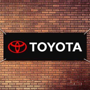 TOYOTA Logo Brand Exposure Vinyl Banner 6ft. Sign Car Sales Repair Shop Display